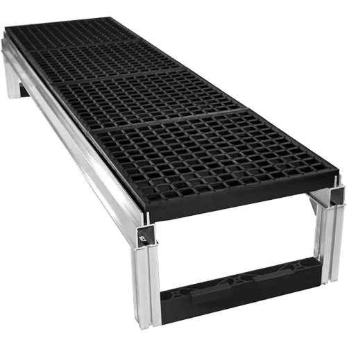 Trousse de plateforme de travail modulaire en aluminium &agrave; drainage ouvert FOUNDATION, 36" la x 72" pr, Capacit&eacute; de 400 lb, Enti&egrave;rement soud&eacute; Pryde Industrial Inc.