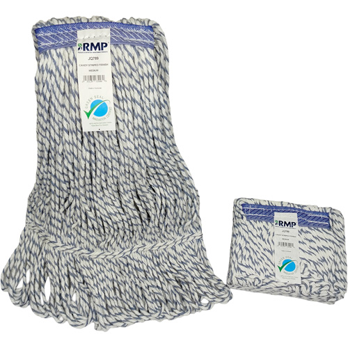 Candy-Striped Mop Head, Floor Finishing, Synthetic, Loop Style Pryde Industrial Inc.
