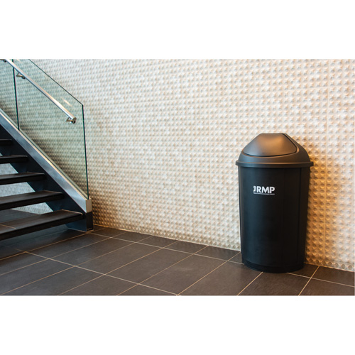 Half-Round Garbage Bin with Lid, Polyethylene, 21 US gal. Pryde Industrial Inc.