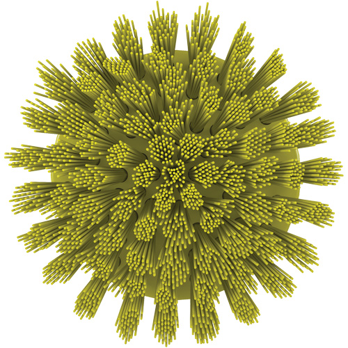 HyDrive Round Drill Brush, Extra Stiff Bristles, 3-1/10" Long, Yellow Pryde Industrial Inc.