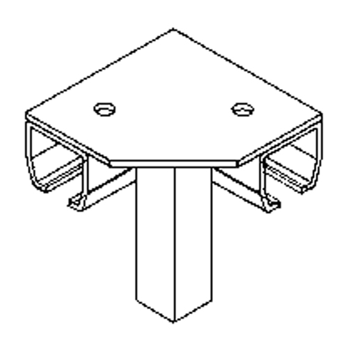 Floor Mount Curtain Partition 90° Corner Connector Pryde Industrial Inc.