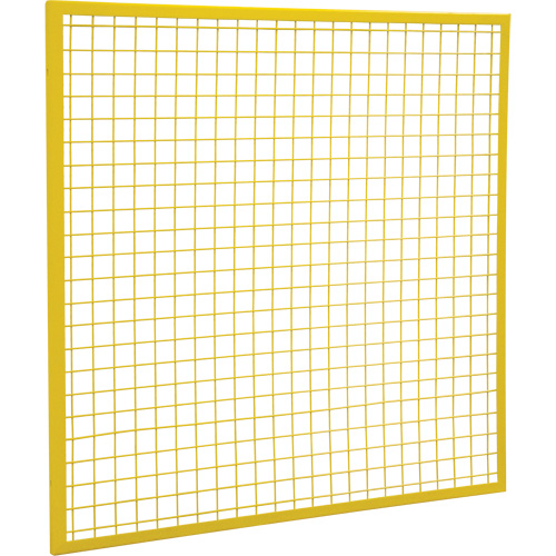 Wire Mesh Partition Components - Panels, 4' H x 4' W, Yellow Pryde Industrial Inc.