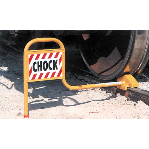 Cales pour wagons ferroviaires, Rail expos&eacute; Pryde Industrial Inc.