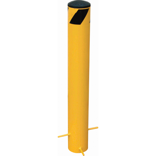 Pour-In-Place Bollards, Steel, 35" H x 5-9/16" W, Yellow Pryde Industrial Inc.
