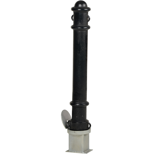 Removable Ornamental Bollards, Steel, 40" H x 4-1/2" W, Black Pryde Industrial Inc.