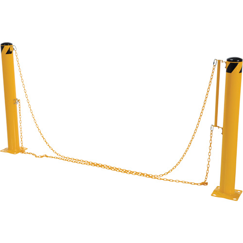 Dock Chain Barrier Bollard System, Steel, 42" H x 6-5/8" W, Yellow Pryde Industrial Inc.