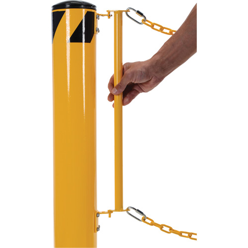 Dock Chain Barrier Bollard System, Steel, 42" H x 6-5/8" W, Yellow Pryde Industrial Inc.