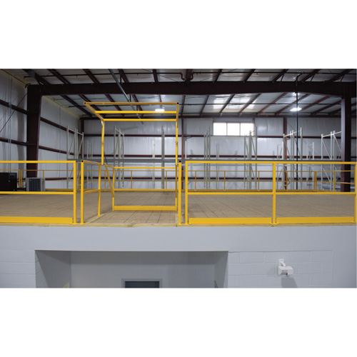 Mezzanine Safety Gate, 68-1/2" L x 42" H, 80-1/16" Raised, Yellow Pryde Industrial Inc.