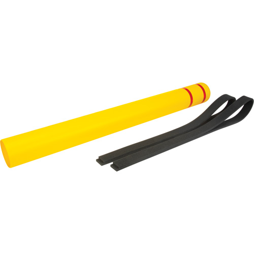 Capuchon en poly&eacute;thyl&egrave;ne pour borne de protection, 4-1/2" dia. x 52" l, Rouge/Jaune Pryde Industrial Inc.