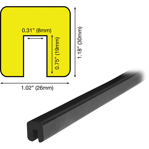 G Profile 5M Edge Protection Bumper Guard, 2' (0.6096 m) Long Pryde Industrial Inc.