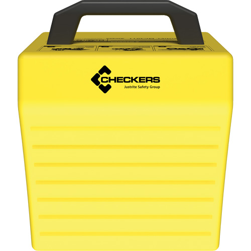 Cale de roue ultra-robuste pour l'exploitation mini&egrave;re Checkers Safety sans support, PEHD, Jaune, 14-1/2" la x 17-1/2" p x 16" h Pryde Industrial Inc.
