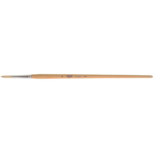 Pure White Bristle Round Marking Paint Brush, 7/32" Brush Width, White China, Wood Handle Pryde Industrial Inc.