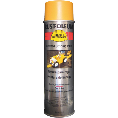 High Performance 2300 System Inverted Striping Spray Paint, Yellow, 18 oz., Aerosol Can Pryde Industrial Inc.