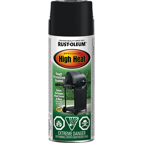 Specialty High Heat Enamel Spray Paint, Aerosol Can, Black Pryde Industrial Inc.
