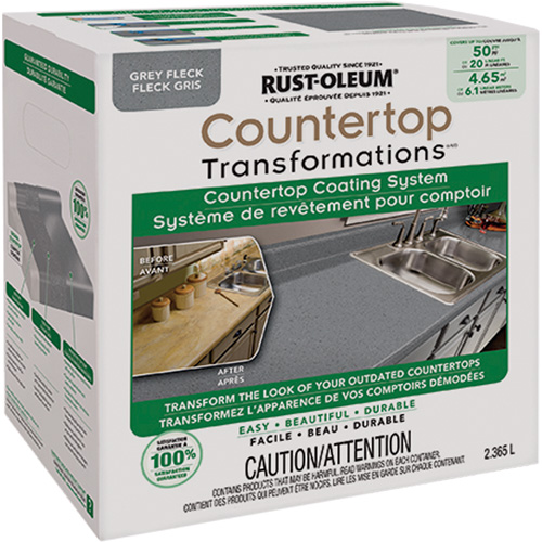 Syst&egrave;me de rev&ecirc;tement mouchet&eacute; pour comptoir Countertop Transformations, 2,37 L, Trousse, Molleton gris Pryde Industrial Inc.