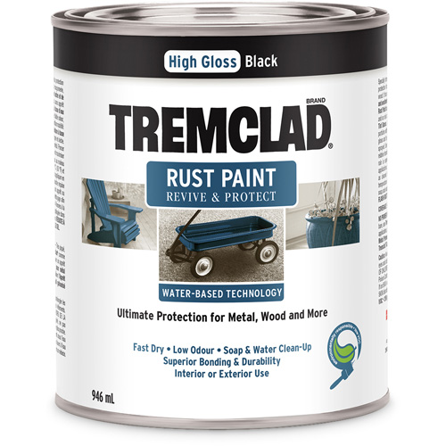 Tremclad&reg; Water-Based Rust Paint, 946 ml, Can, Black Pryde Industrial Inc.
