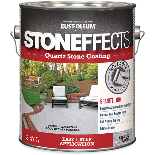 Stoneffects Quartz Stone Coating, 3.78 L, Water-Based, Textured, Grey Pryde Industrial Inc.
