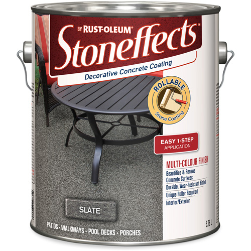 Stoneffects Decorative Concrete Coating, 3.4 L, Solvent-Based, Textured, Grey Pryde Industrial Inc.