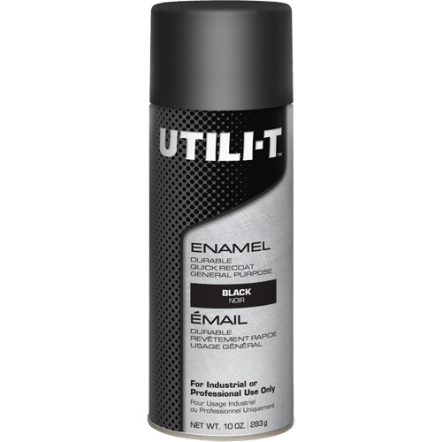 UTILI-T General Purpose Enamel Spray Paint, Black, Gloss, 10 oz./283 g, Aerosol Can Pryde Industrial Inc.