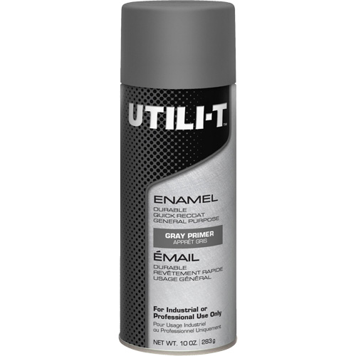 UTILI-T General Purpose Enamel Spray Paint, Grey Primer, 10 oz./283 g, Aerosol Can Pryde Industrial Inc.