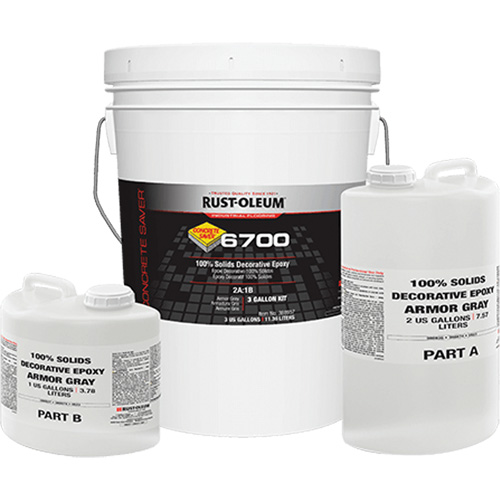 &eacute;poxy d&eacute;coratif 100 % de solides 6700, 3 gal., &eacute;poxy, Tr&egrave;s brillant, Gris Pryde Industrial Inc.