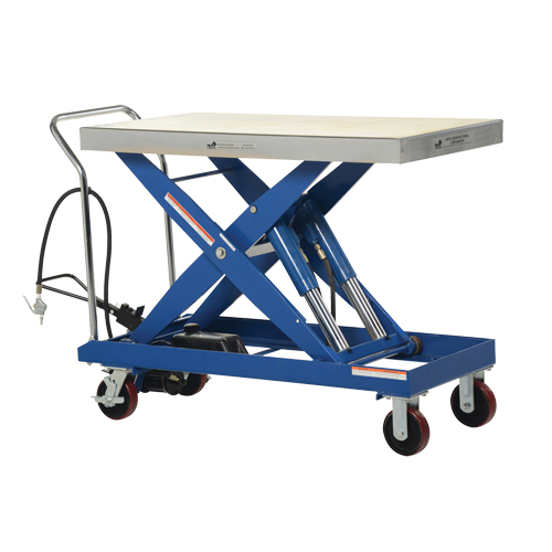 Pneumatic Hydraulic Scissor Lift Table, Steel, 47-1/2" L x 24" W, 2000 lbs. Cap. Pryde Industrial Inc.