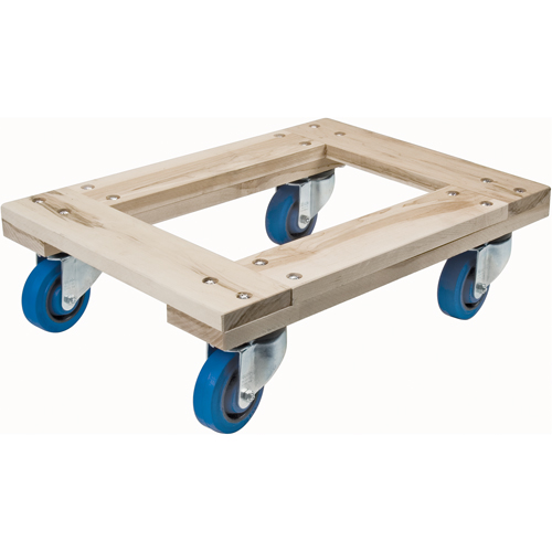 Chariots en bois franc - usage intensif, Roues en Caoutchouc, Capacit&eacute; de 1400 lb, 18" la x 24" p x 7" h Pryde Industrial Inc.