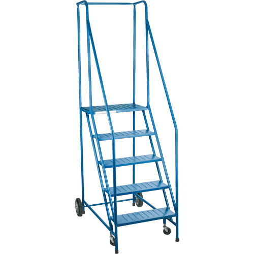 CSA-Certified Rolling Step Ladder, 5 Steps, 22" Step Width, 46" Platform Height, Steel Pryde Industrial Inc.
