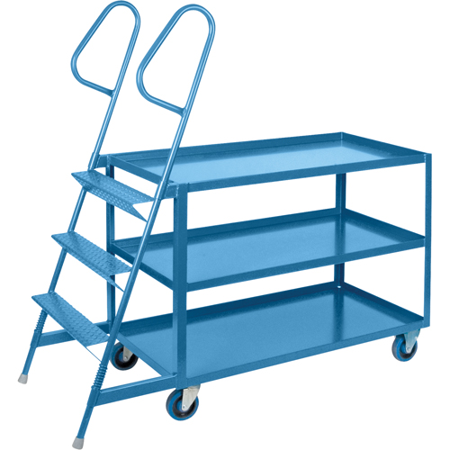 Chariots &agrave; cueillette, Acier, 24" la x 64" p, 3 tablettes, Capacit&eacute; 1200 lb Pryde Industrial Inc.