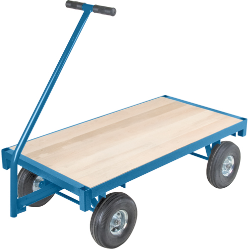 Chariots wagon ergonomiques &agrave; plateforme, 30" la x 60" lo, 45" Poign&eacute;e, 1000 lb Capacit&eacute;, 10" Dia. de roue, Pneumatique Roues Pryde Industrial Inc.
