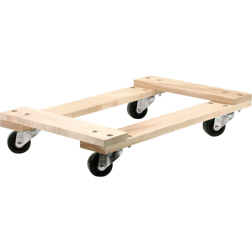 Chariots en Bois Franc - usage moyen, Roues en Polyol&eacute;fine, Capacit&eacute; de 900 lb, 18" la x 30" p x 7" h Pryde Industrial Inc.