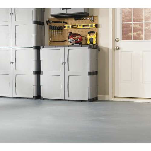 Heavy-Duty Cabinet, Plastic, 37" H x 36" W x 18" D, Mica and Charcoal Pryde Industrial Inc.