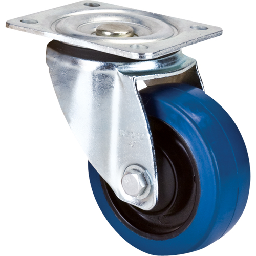 Blue Caster, Swivel, 4" (101.6 mm), Rubber, 350 lbs. (158.8 kg.) Pryde Industrial Inc.