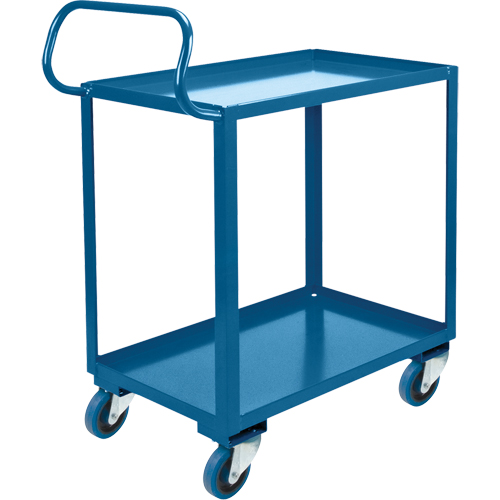 Chariot ergonomique &agrave; tablettes, 800 lb Capacit&eacute;, Acier, 20" la x 37" ha x 32" p, Bordure vers le haut Pryde Industrial Inc.
