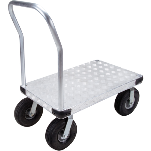 Chariots &agrave; plateforme en aluminium, 24" la x 36" lo, 1600 lb cap, Roues Pneumatique Pryde Industrial Inc.