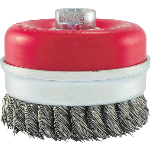 Knot Banded Cup Brush, 4" Dia. x 5/8"-11 Arbor Pryde Industrial Inc.