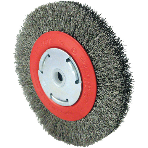 Brosse &agrave; fils cr&ecirc;p&eacute;s 101F-2M, 6" dia., Fils 0,014", Arbre 1/2" - 2" Pryde Industrial Inc.