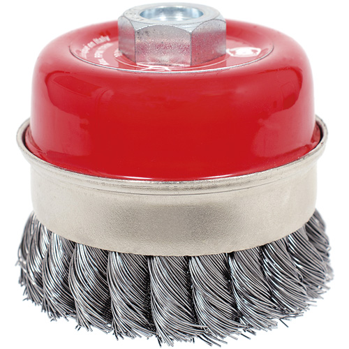 Brosse boisseau &agrave; fils li&eacute;s et nou&eacute;s haute performance CKB3201T, 3-1/2" dia. x 5/8"-11 arbre Pryde Industrial Inc.