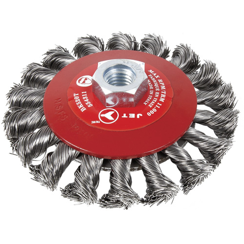 Brosse conique &agrave; fils torsad&eacute;s BK520T, Dia. 5", Arbre 5/8-11 Pryde Industrial Inc.