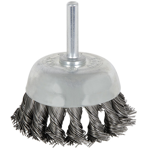 Brosse boisseau &agrave; fils nou&eacute;s torsad&eacute;s mont&eacute; sur mandrin 8046, 1-1/8" dia. Pryde Industrial Inc.