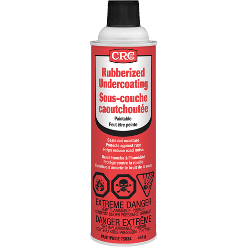 Rubberized Spray Undercoating, 16 oz./454 g/473 ml, Aerosol Can, Black Pryde Industrial Inc.
