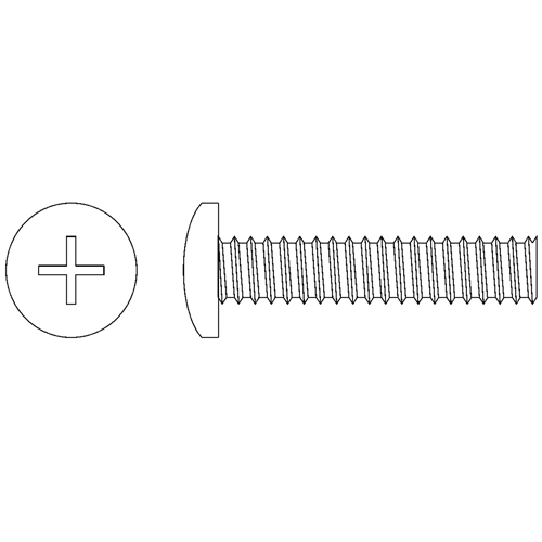 Pan Head Machine Screws, #6-32 x 1" L, Zinc Plated Pryde Industrial Inc.
