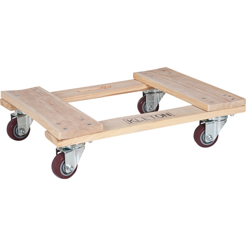 Hardwood Dolly, Polyurethane Wheels, 900 lbs. Capacity, 18" W x 24" D x 7" H Pryde Industrial Inc.
