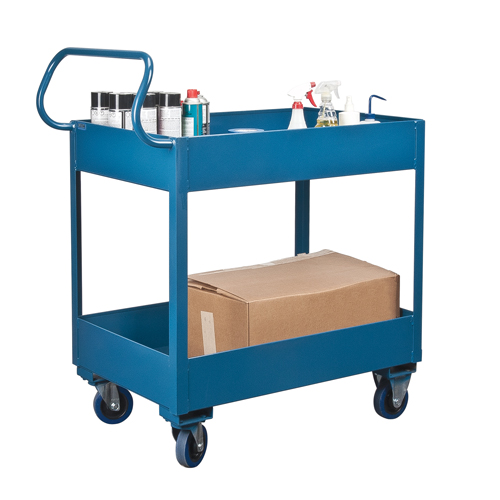 Deep Lipped Service Cart, 2 Tiers, 24" W x 47" H x 36" D, 1200 lbs. Capacity Pryde Industrial Inc.