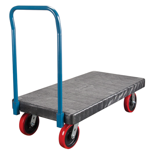 Plastic Platform Truck, 60" L x 30" W, 2500 lbs. Cap., Polyurethane Wheels Pryde Industrial Inc.