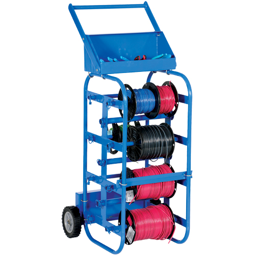 Portable Wire Reel Caddy, Steel, 11 Rod, 19-1/2" W x 43-1/4" H x 17-1/2" D, 150 lbs. Capacity Pryde Industrial Inc.