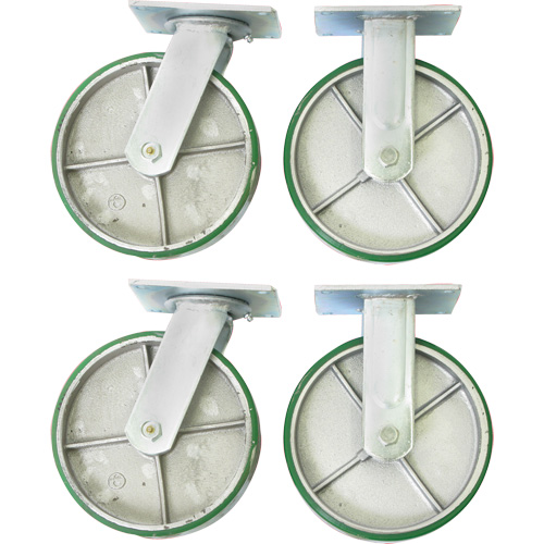 Jeu de roulettes de 8" pour chariots &agrave; plateforme Pryde Industrial Inc.
