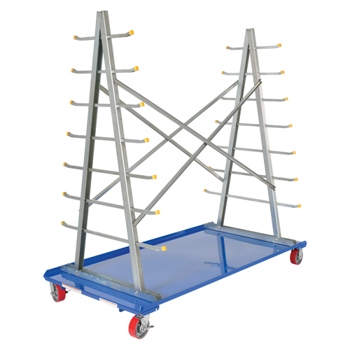 Chariot &agrave; cadre en A pour barres et tuyaux, Acier, 36-3/4" la x 73-3/4" p x 72-1/2" h, Capacit&eacute; de 2000 lb Pryde Industrial Inc.