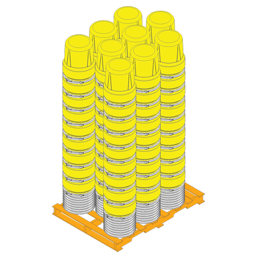 Baril emboîtable en poly&eacute;thyl&egrave;ne, 10 gal. US (8,33 gal. imp.), Dessus ouvert, Bleu Pryde Industrial Inc.