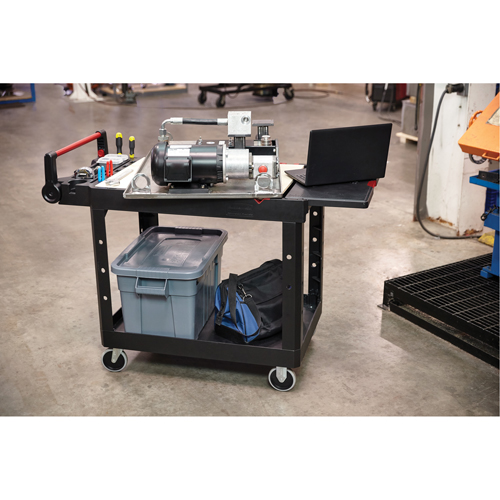 Chariot utilitaire robuste et polyvalent, 2 tiers, 25-1/5" x 36" x 51-1/2", Capacit&eacute; 500 lb Pryde Industrial Inc.